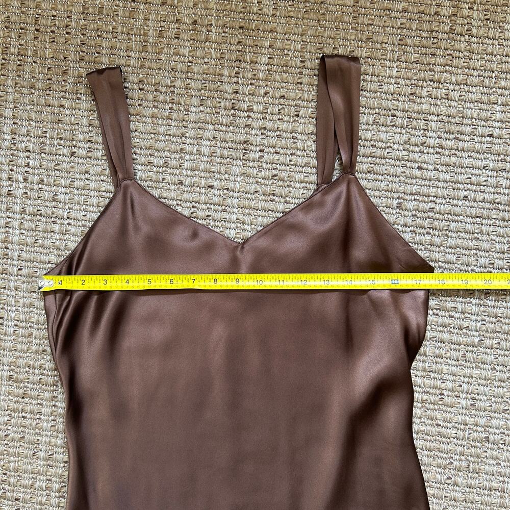 Vintage Chocolate Brown Silk Slip Dress - Picture 6 of 10
